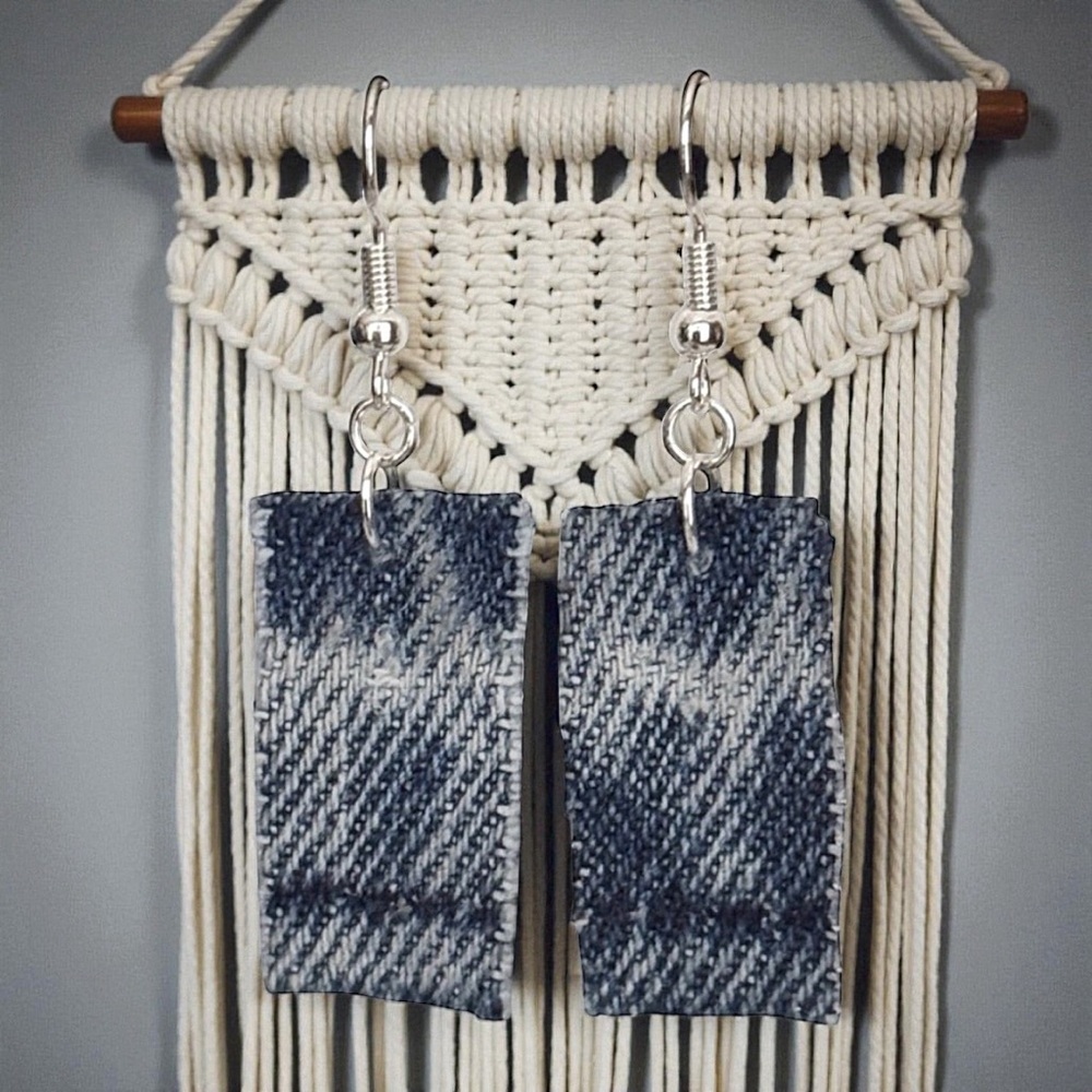 5 For $25💫Rustic Blue Denim Earrings